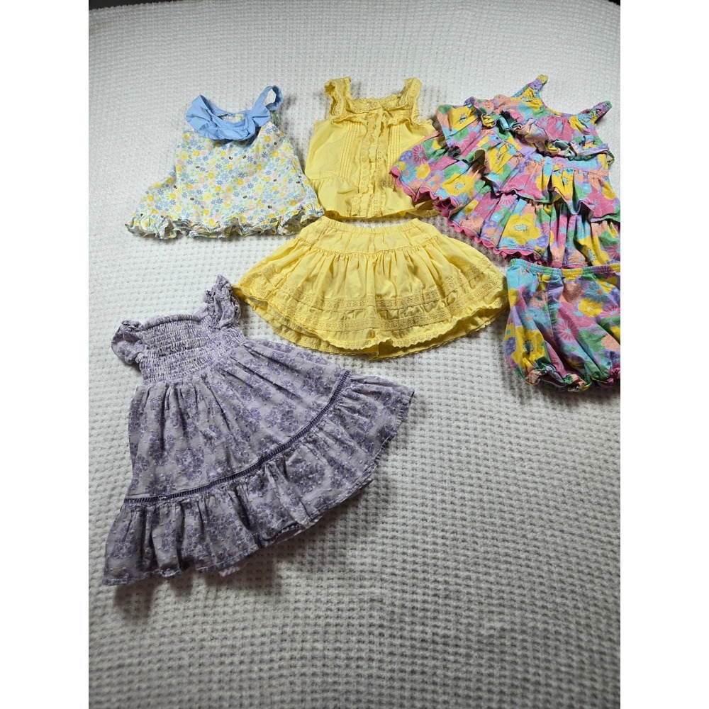 Baby Girl Summer Clothes Bundle Lot 24M 2T Floral Lace Bee Set Baby girl
